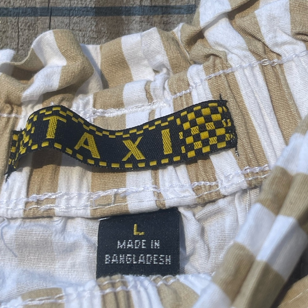 Taxi Striped High-Waist Paperbag Pants Size L - Picture 4 of 7